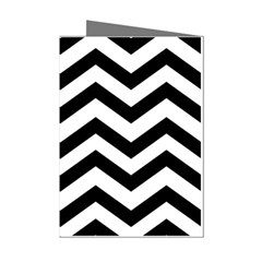 Black And White Chevron Mini Greeting Cards (pkg Of 8) by Ket1n9