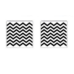 Black And White Chevron Cufflinks (square) by Ket1n9