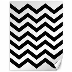 Black And White Chevron Canvas 36  X 48  by Ket1n9