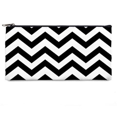 Black And White Chevron Pencil Case by Ket1n9