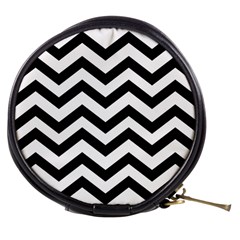 Black And White Chevron Mini Makeup Bag by Ket1n9