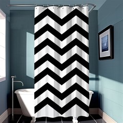 Black And White Chevron Shower Curtain 36  X 72  (stall)  by Ket1n9