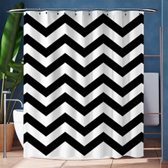 Black And White Chevron Shower Curtain 60  X 72  (medium)  by Ket1n9