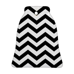 Black And White Chevron Bell Ornament (two Sides) by Ket1n9