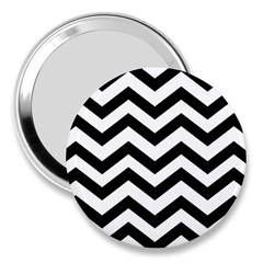 Black And White Chevron 3  Handbag Mirrors by Ket1n9