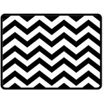 Black And White Chevron Two Sides Fleece Blanket (Large) 80 x60  Blanket Back