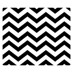 Black And White Chevron Two Sides Premium Plush Fleece Blanket (small) by Ket1n9