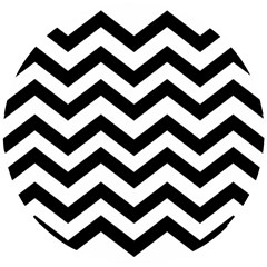 Black And White Chevron Wooden Puzzle Round by Ket1n9