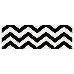 Black And White Chevron Banner And Sign 12  X 4  by Ket1n9