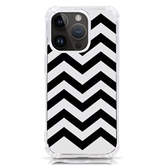 Black And White Chevron Iphone 14 Pro Tpu Uv Print Case by Ket1n9