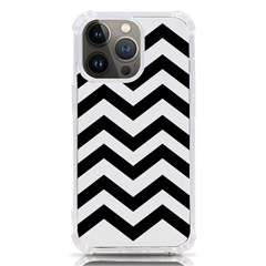 Black And White Chevron Iphone 13 Pro Tpu Uv Print Case by Ket1n9