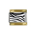 White Tiger Skin Gold Trim Italian Charm (9mm) Front