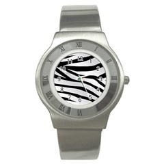 White Tiger Skin Stainless Steel Watch by Ket1n9