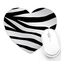 White Tiger Skin Heart Mousepad by Ket1n9