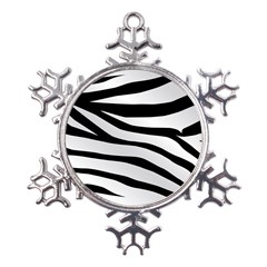 White Tiger Skin Metal Large Snowflake Ornament