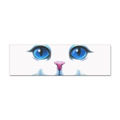 Cute White Cat Blue Eyes Face Sticker (bumper) by Ket1n9