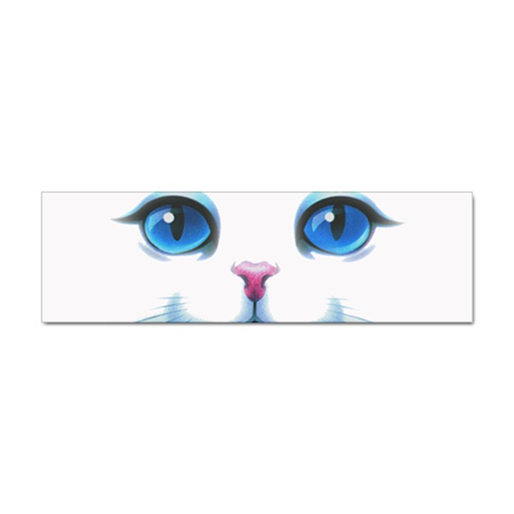 Cute White Cat Blue Eyes Face Sticker (Bumper)