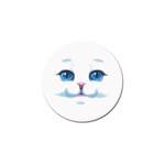 Cute White Cat Blue Eyes Face Golf Ball Marker (4 pack) Front