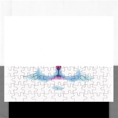 Cute White Cat Blue Eyes Face Rectangular Jigsaw Puzzl by Ket1n9