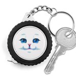 Cute White Cat Blue Eyes Face Measuring Tape Front