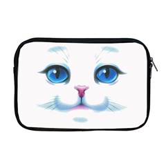 Cute White Cat Blue Eyes Face Apple Macbook Pro 17  Zipper Case by Ket1n9