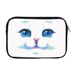 Cute White Cat Blue Eyes Face Apple MacBook Pro 17  Zipper Case Front