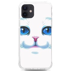 Cute White Cat Blue Eyes Face Iphone 12/12 Pro Tpu Uv Print Case by Ket1n9