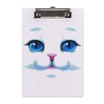 Cute White Cat Blue Eyes Face A5 Acrylic Clipboard Front