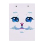 Cute White Cat Blue Eyes Face A5 Acrylic Clipboard Back