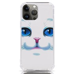 Cute White Cat Blue Eyes Face Iphone 13 Pro Max Tpu Uv Print Case by Ket1n9