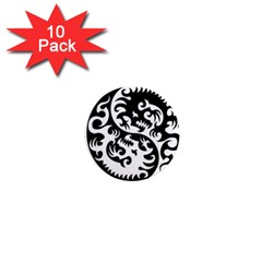 Ying Yang Tattoo 1  Mini Magnet (10 Pack)  by Ket1n9