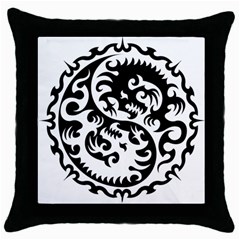 Ying Yang Tattoo Throw Pillow Case (black) by Ket1n9