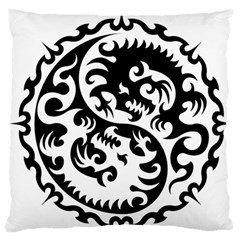 Ying Yang Tattoo Large Premium Plush Fleece Cushion Case (two Sides) by Ket1n9