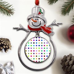 Circle Pattern(1) Metal Snowman Ornament by Ket1n9