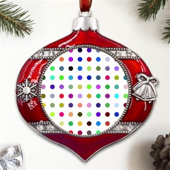 Circle Pattern(1) Metal Snowflake And Bell Red Ornament by Ket1n9