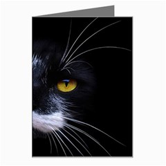 Face Black Cat Greeting Card by Ket1n9