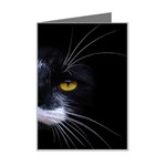 Face Black Cat Mini Greeting Card Left