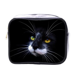 Face Black Cat Mini Toiletries Bag (one Side) by Ket1n9