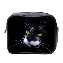 Face Black Cat Mini Toiletries Bag (two Sides) by Ket1n9