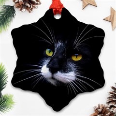 Face Black Cat Ornament (snowflake) by Ket1n9