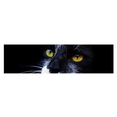 Face Black Cat Oblong Satin Scarf (16  X 60 ) by Ket1n9