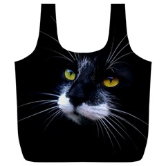 Face Black Cat Full Print Recycle Bag (xxl) by Ket1n9