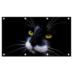 Face Black Cat Banner And Sign 7  X 4  by Ket1n9