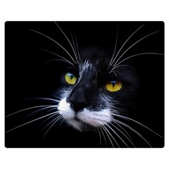 Face Black Cat Premium Plush Fleece Blanket (medium) by Ket1n9