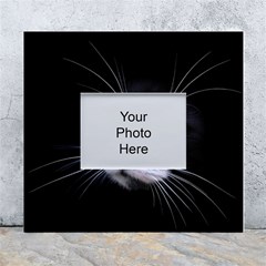 Face Black Cat White Wall Photo Frame 5  X 7  by Ket1n9