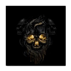 Art Fiction Black Skeletons Skull Smoke Tile Coaster by Ket1n9