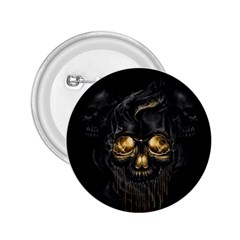 Art Fiction Black Skeletons Skull Smoke 2 25  Buttons by Ket1n9