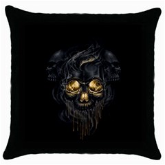 Art Fiction Black Skeletons Skull Smoke Throw Pillow Case (black) by Ket1n9