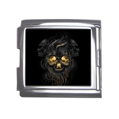 Art Fiction Black Skeletons Skull Smoke Mega Link Italian Charm (18mm) by Ket1n9