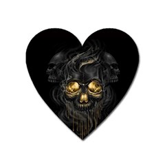 Art Fiction Black Skeletons Skull Smoke Heart Magnet by Ket1n9